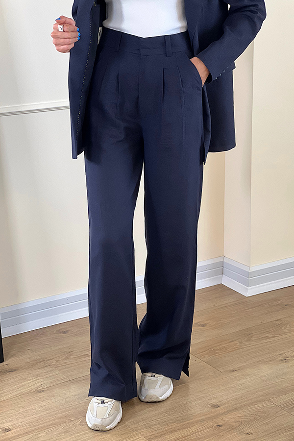 شلوار لینن سورمه ای