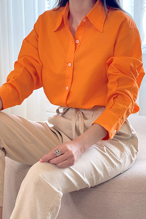 شومیز لینن نارنجی