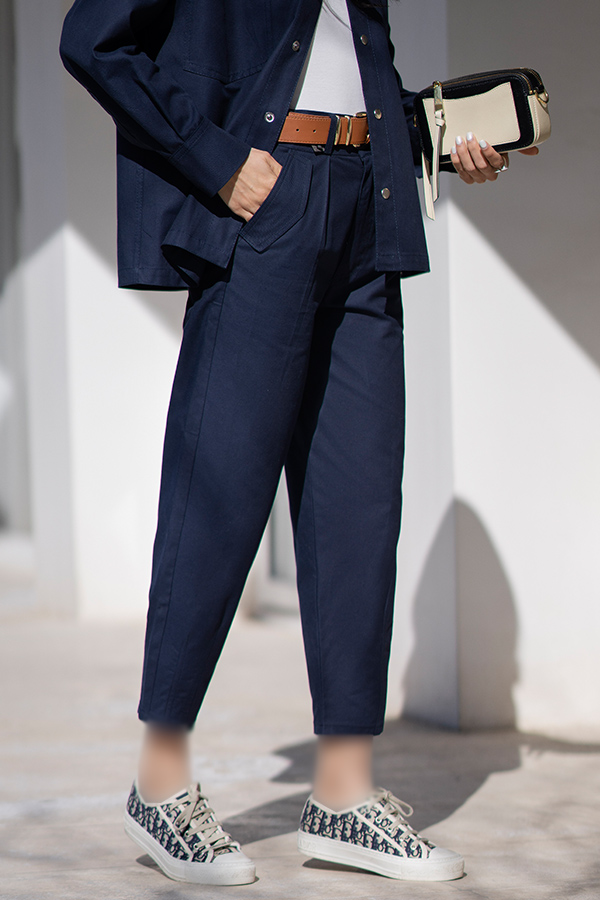 شلوار کتان سورمه ای