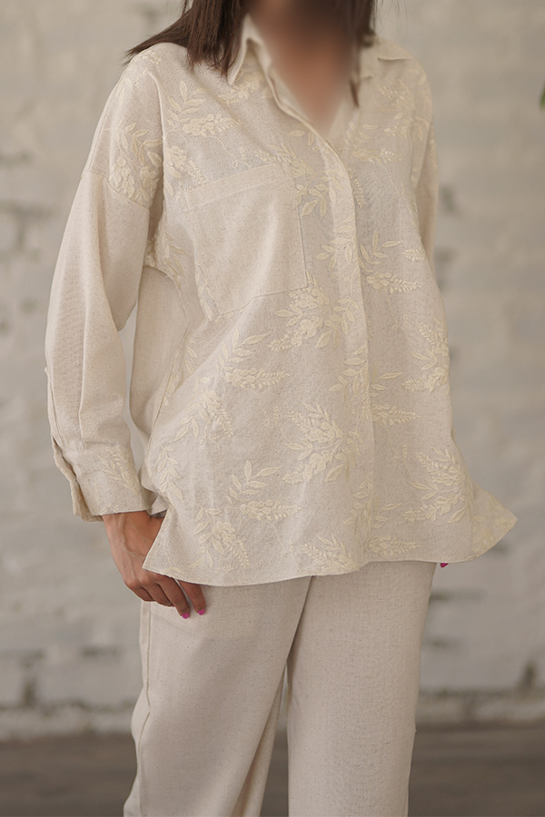 شومیز لینن گلدار