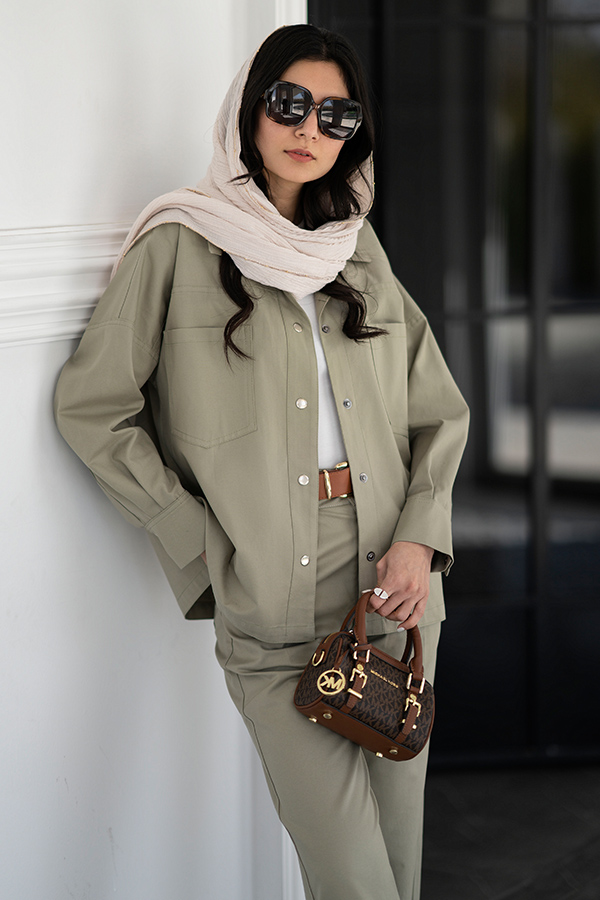 کت کتان سبز