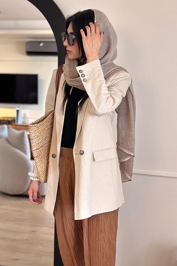 کت لینن زنانه کرم