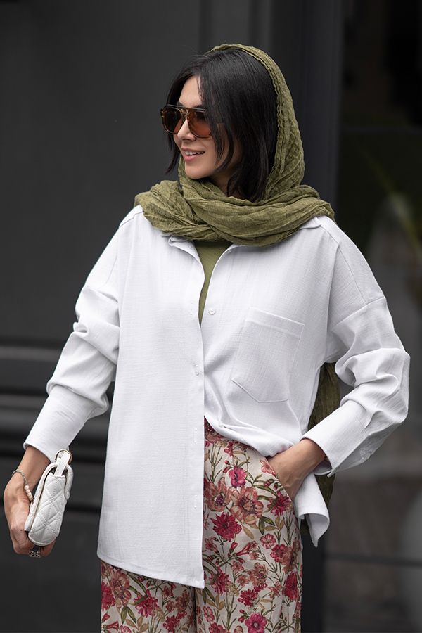 شومیز لینن سفید