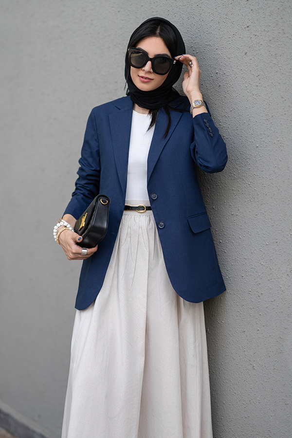 کت لینن سرمه ای