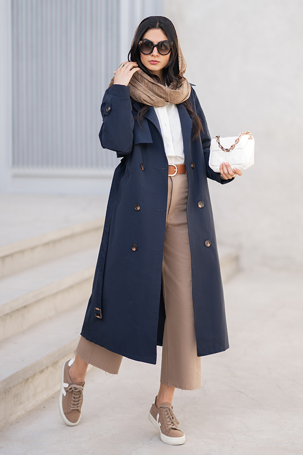 ترنچ کت سرمه ای