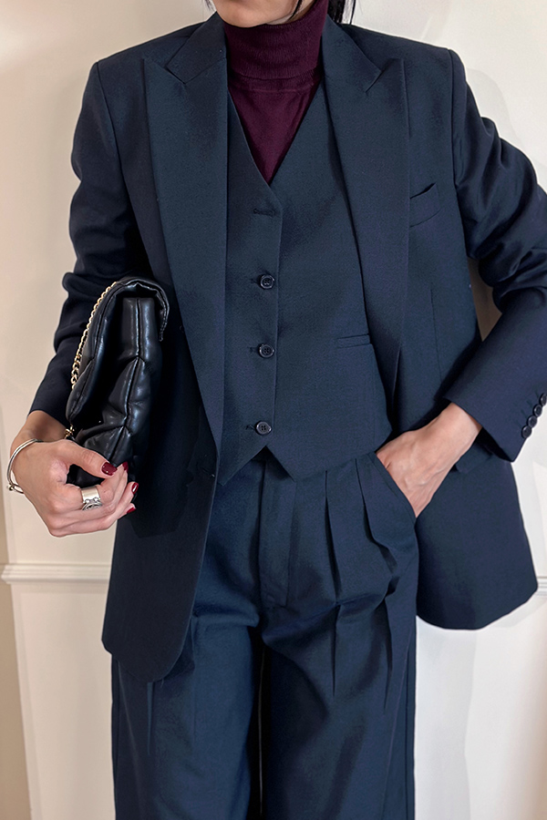 کت و شلوار فاستونی سرمه ای