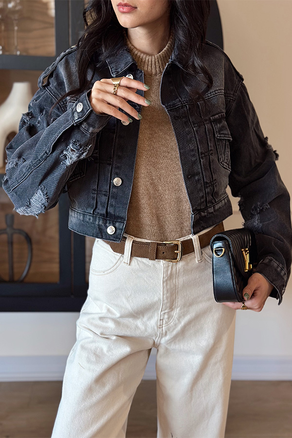 کت جین ذغالی ترک