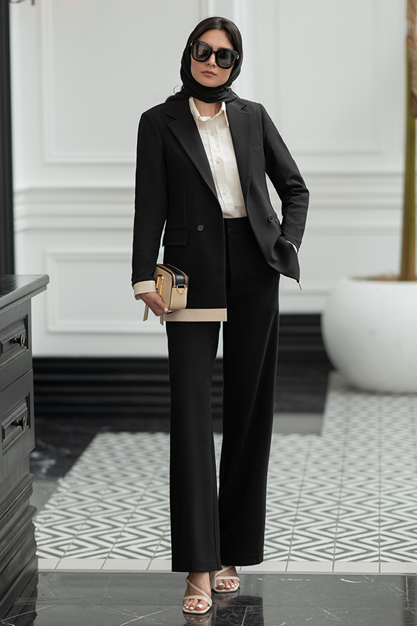 کت شلوار زنانه بانتودار مشکی
