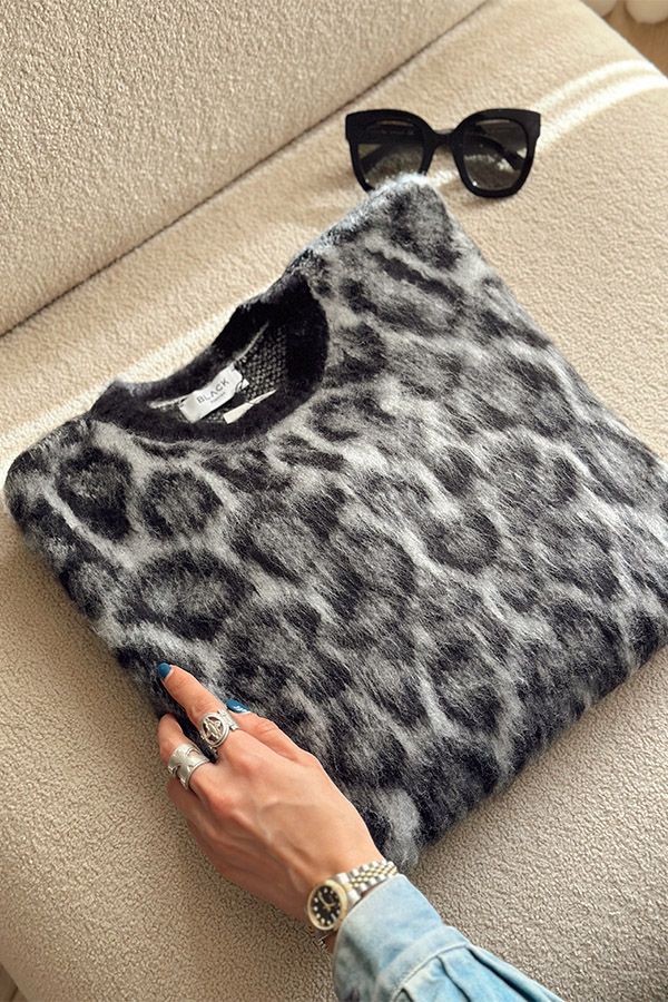 بلوز بافت طرح پلنگی