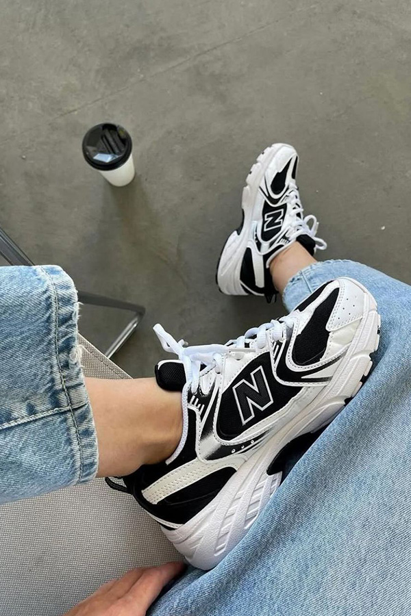 کتونی نیوبالانس مشکی سفید 530