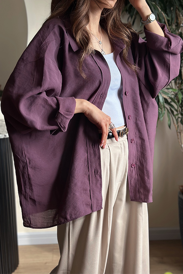 شومیز بادمجونی ترک