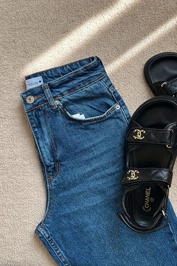 شلوار جین زنانه سرمه ای پرمیوم