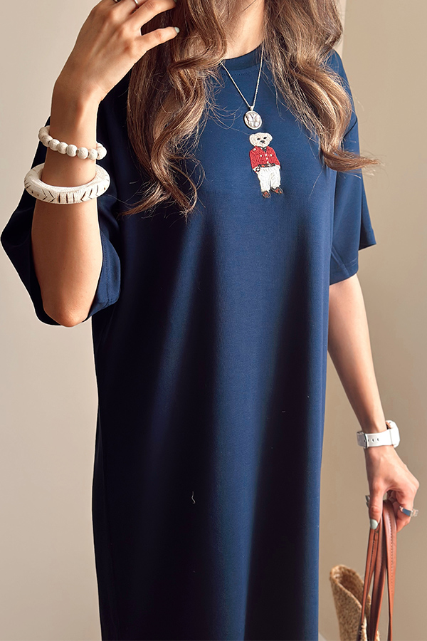 پیراهن سرمه ای زنانه