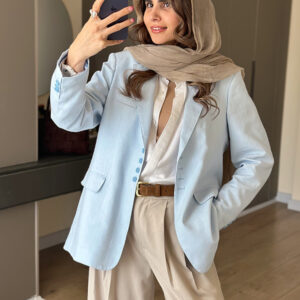 کت لینن آبی