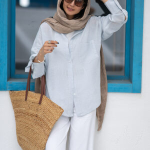 شومیز لینن آبی