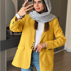 کت لینن زرد زنانه مرتا