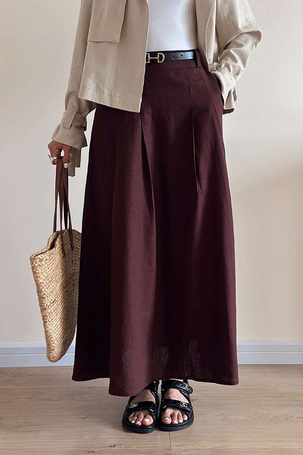 دامن زرشکی زنانه مرتا