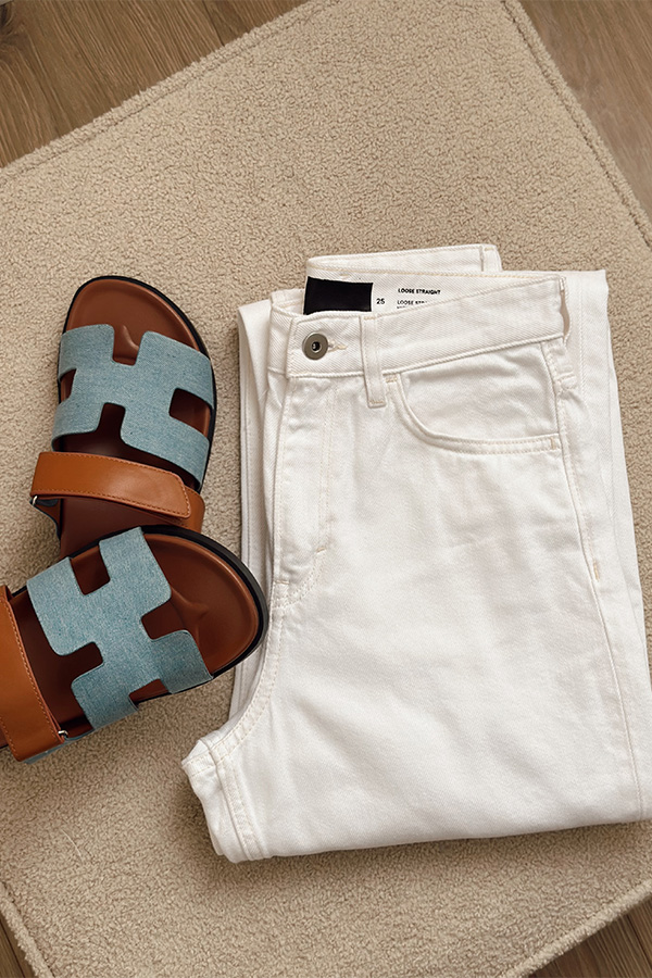 شلوار جین ترک سفید زنانه