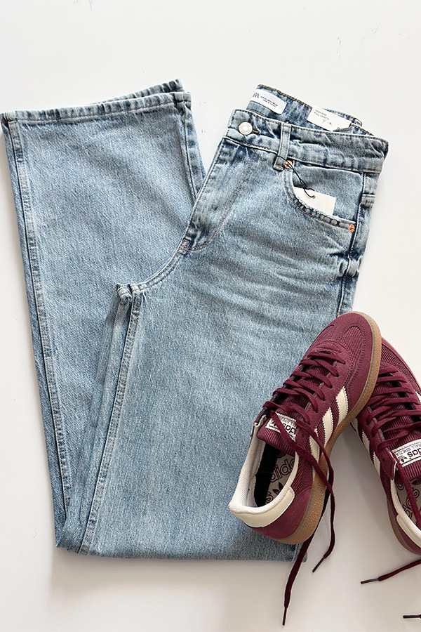 شلوار جین زارا زنانه نیم بگ