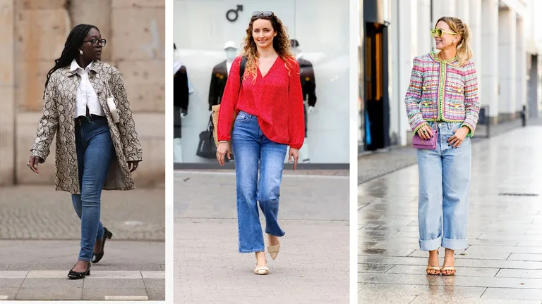 شلوار جین زنانه مناسب بدن سیب شکل