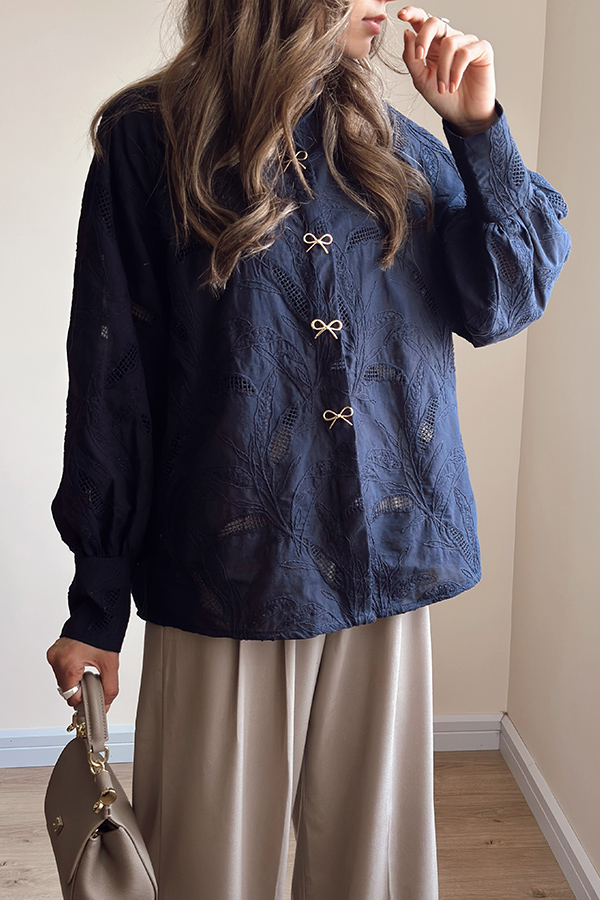 شومیز vip سرمه ای زنانه مرتا