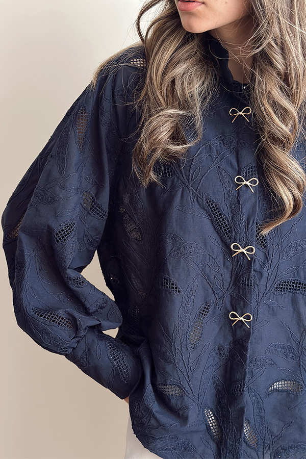 شومیز vip سرمه ای زنانه مرتا