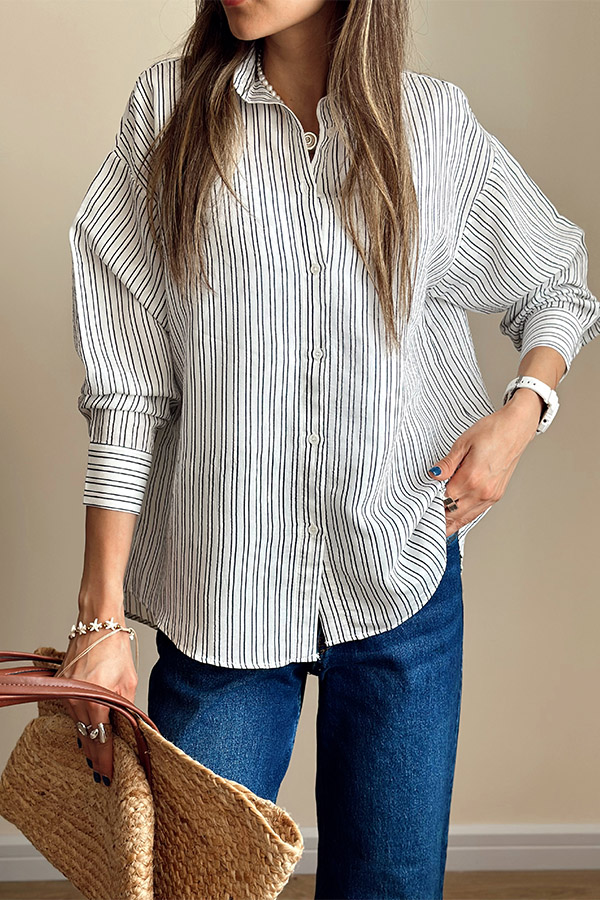 شومیز سفید راه راه