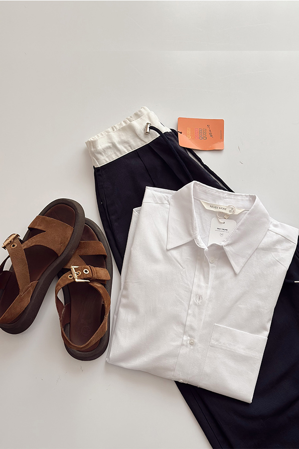 شومیز سفید کتان never more