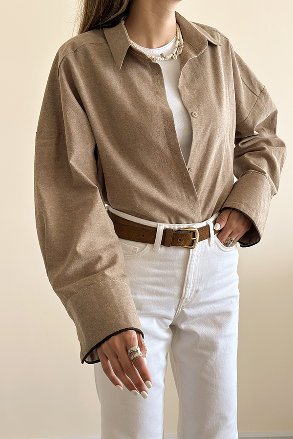 شومیز لینن زنانه مرتا toffee