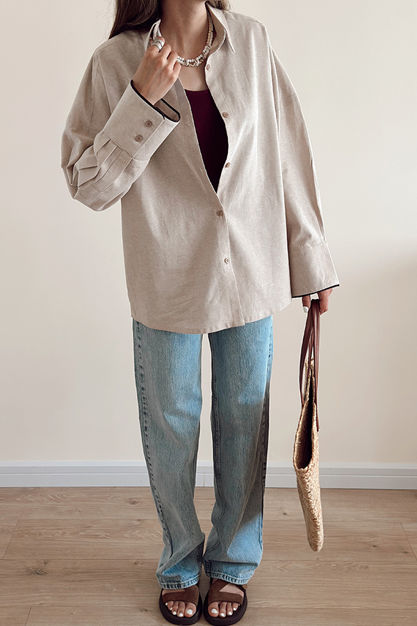 شومیز لینن مرتا caramel