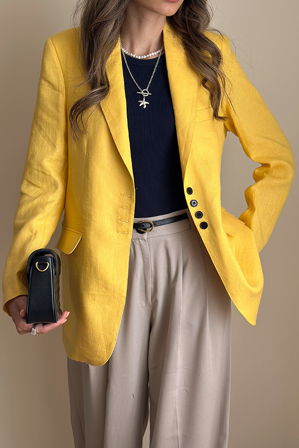 کت لینن summerزرد مرتا زنانه