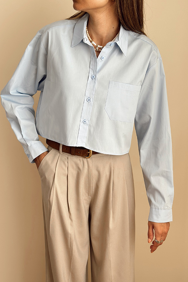 شومیز آبی کراپ zara