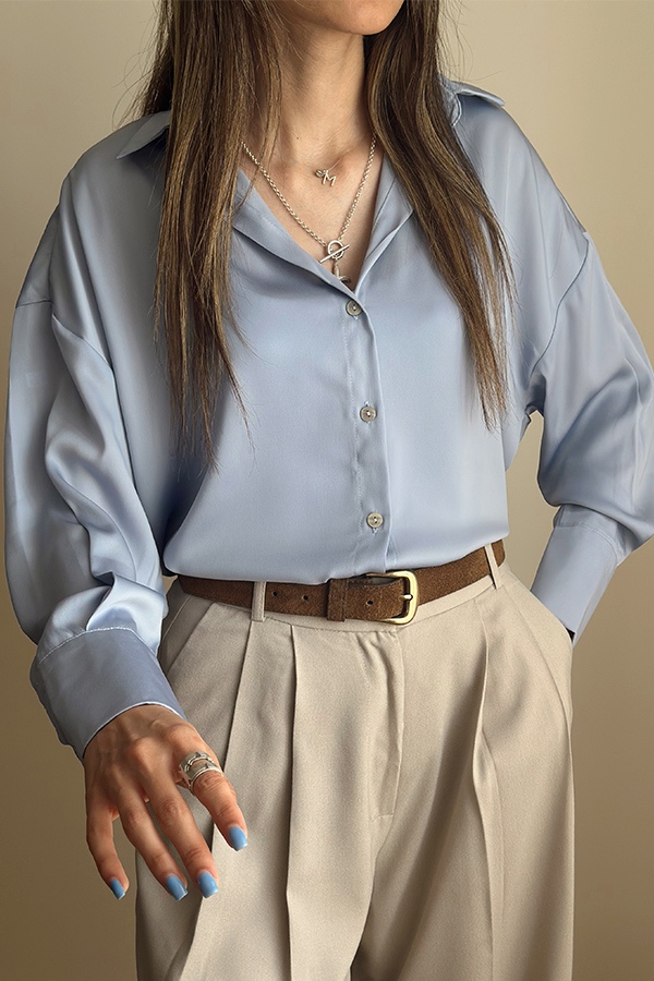 شومیز زنانه ساتن ابی