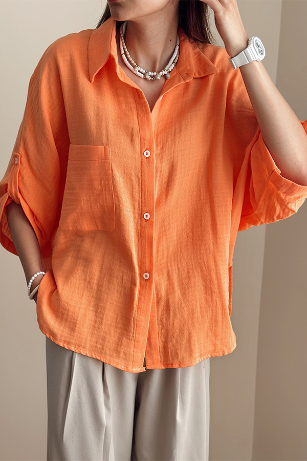 شومیز لینن نارنجی