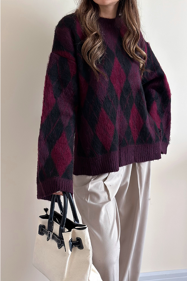 بافت ترک زنانه مشکی زرشکی