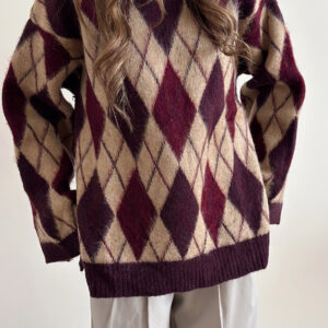 بافت ترک زنانه کرم زرشکی