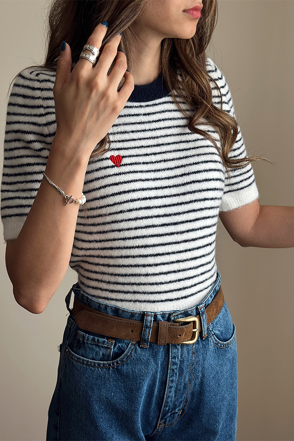 بافت ترک سفید راه راه زنانه