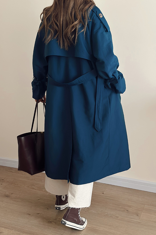 ترنچ کت زنانه سرمه ای