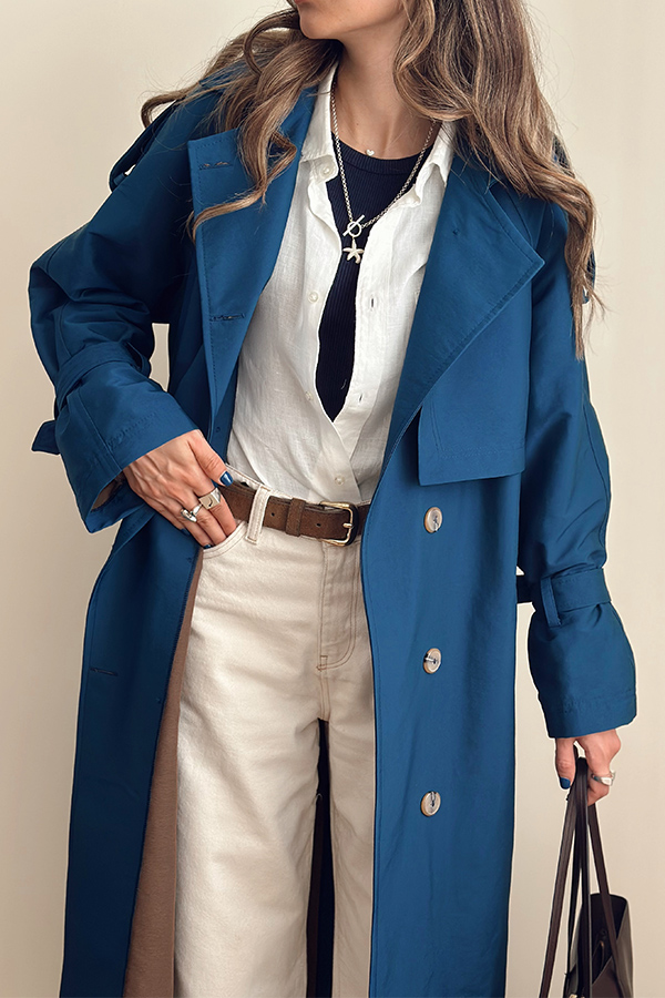 ترنچ کت زنانه سرمه ای مرتا