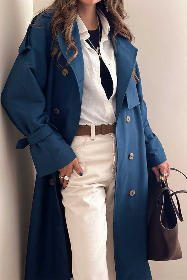 ترنچ کت زنانه سرمه ای مرتا