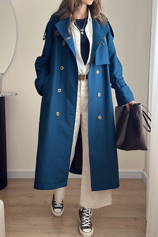 ترنچ کت زنانه سرمه ای مرتا