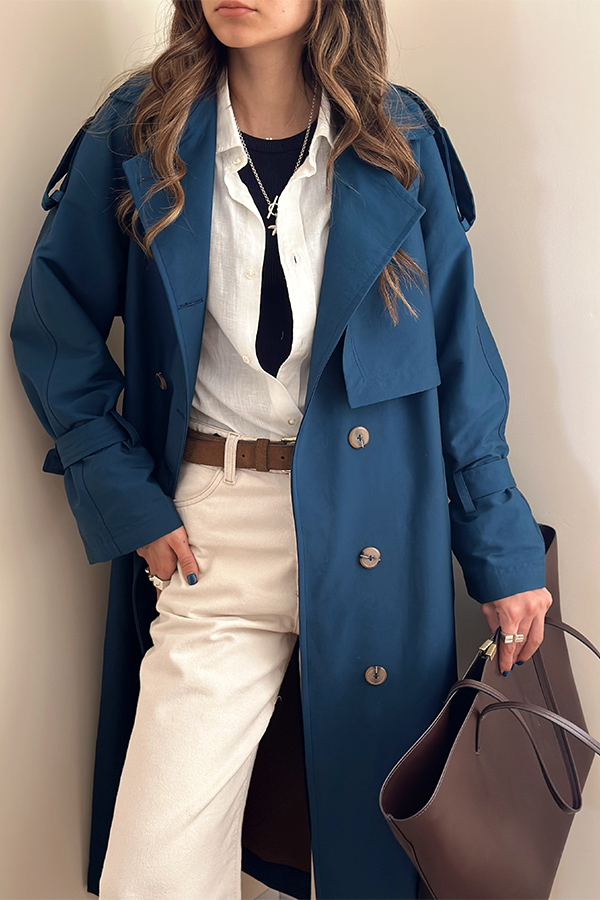 ترنچ کت زنانه سرمه ای مرتا