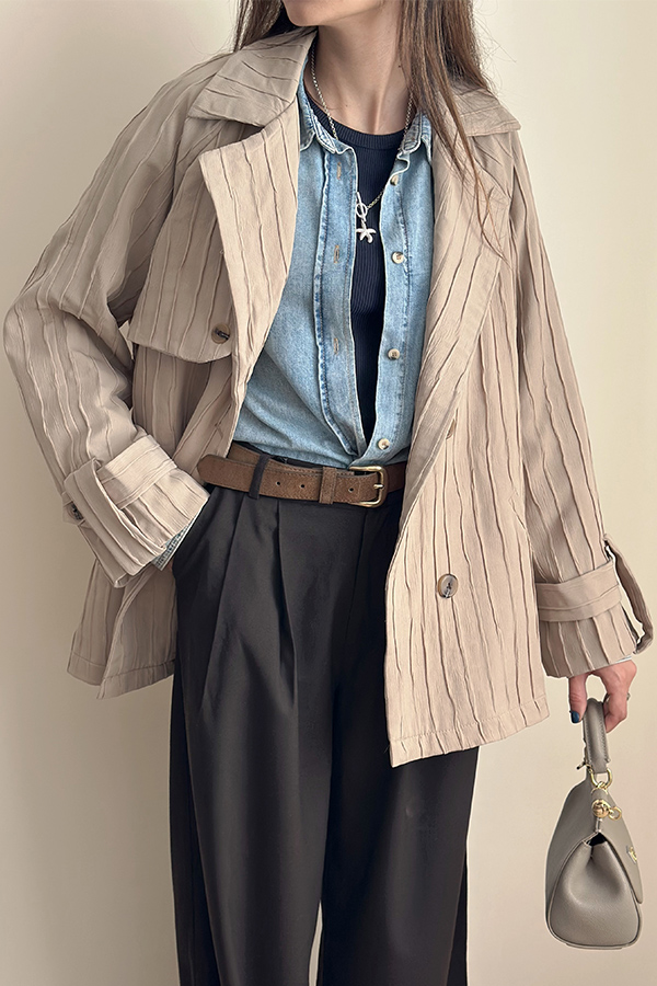 ترنچ کت زنانه کرم مرتا