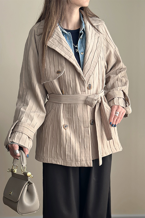 ترنچ کت زنانه کرم مرتا