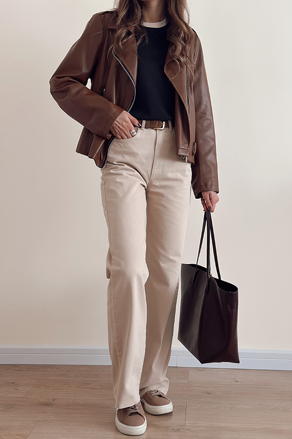 شلوار جین ترک زنانه کرم مرتا