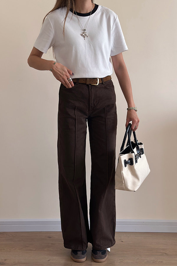 شلوار جین قهوه ای زارا اورجینال