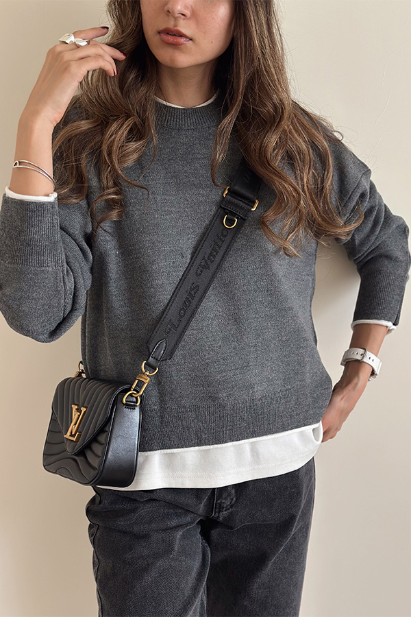 بلوز بافت تزک زنانه طوسی