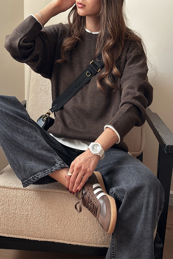 بلوز بافت تزک زنانه قهوه ای