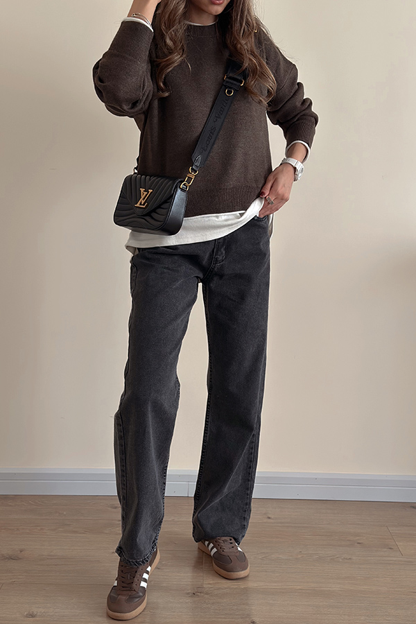 بلوز بافت تزک زنانه قهوه ای