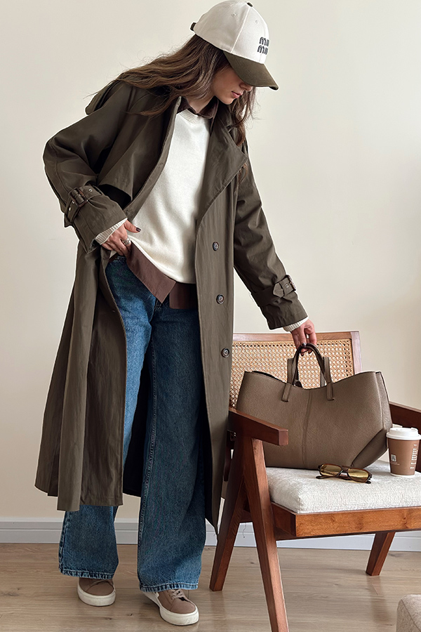 ترنچ کت بلند زنانه مرتا